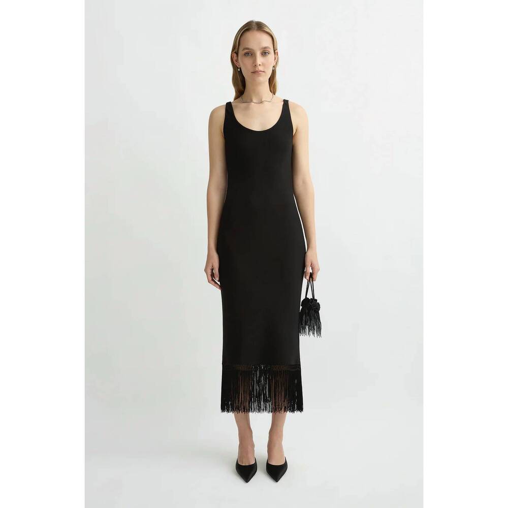 NEW POSSE bianca midi dress in black